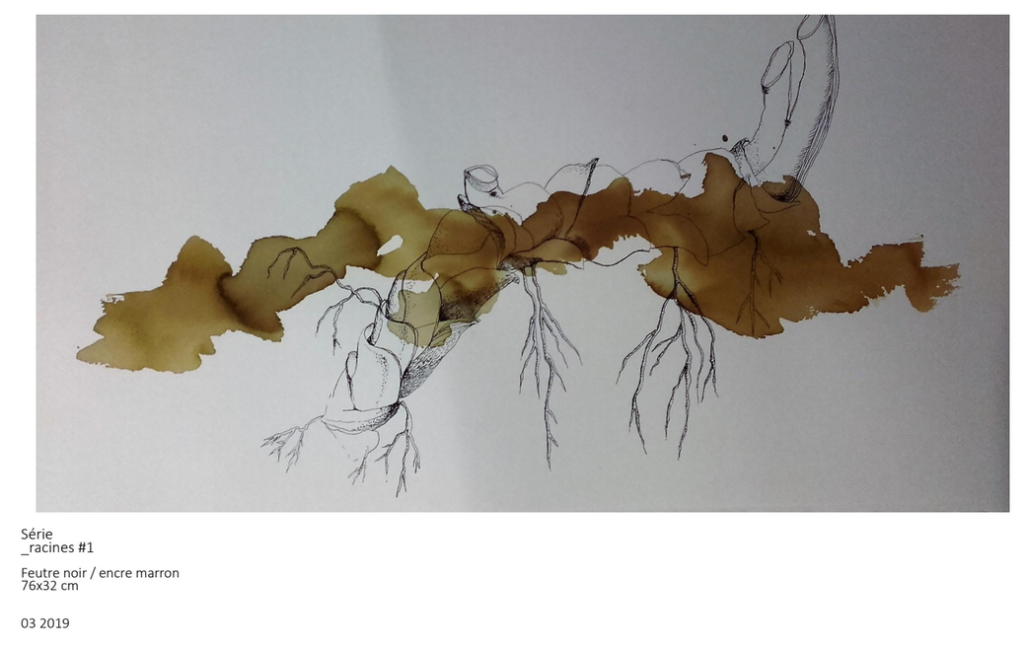 Racine - Feutre noir / encre marron